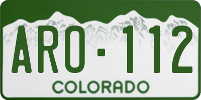CO license plate ARO112
