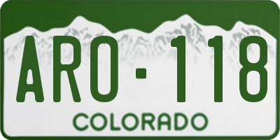 CO license plate ARO118