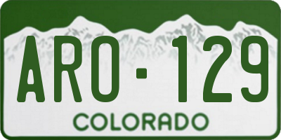 CO license plate ARO129