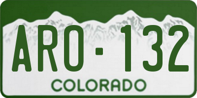 CO license plate ARO132