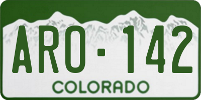 CO license plate ARO142
