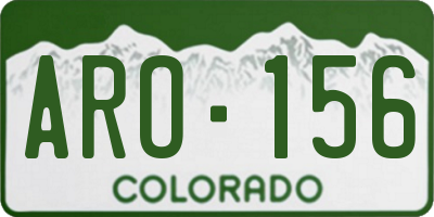 CO license plate ARO156