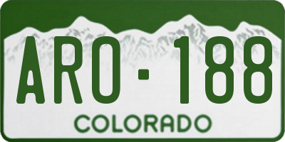 CO license plate ARO188
