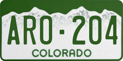 CO license plate ARO204
