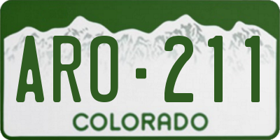 CO license plate ARO211