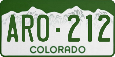 CO license plate ARO212