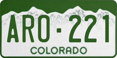 CO license plate ARO221