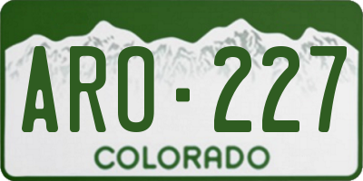 CO license plate ARO227