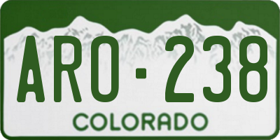 CO license plate ARO238