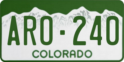 CO license plate ARO240