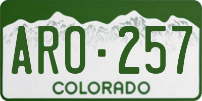 CO license plate ARO257