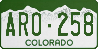 CO license plate ARO258