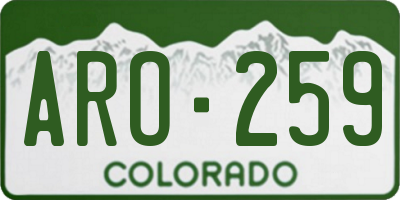 CO license plate ARO259