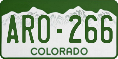 CO license plate ARO266