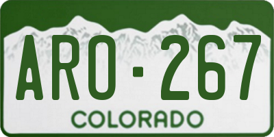 CO license plate ARO267