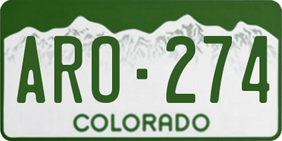 CO license plate ARO274