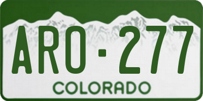 CO license plate ARO277