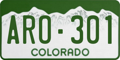 CO license plate ARO301