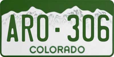 CO license plate ARO306
