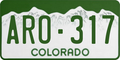 CO license plate ARO317