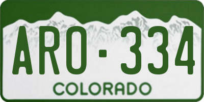 CO license plate ARO334