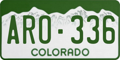 CO license plate ARO336