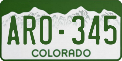 CO license plate ARO345