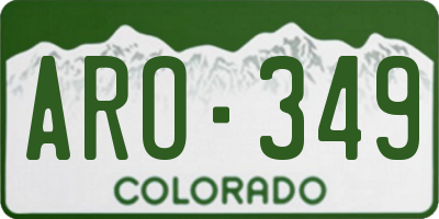CO license plate ARO349