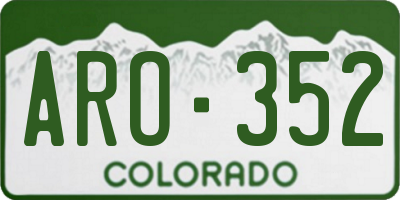 CO license plate ARO352
