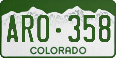 CO license plate ARO358
