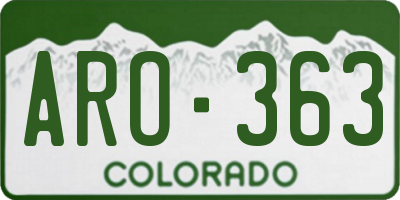CO license plate ARO363