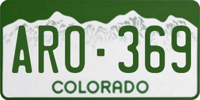 CO license plate ARO369