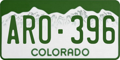 CO license plate ARO396