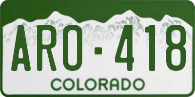 CO license plate ARO418