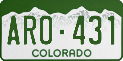 CO license plate ARO431