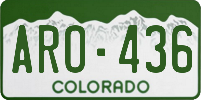 CO license plate ARO436