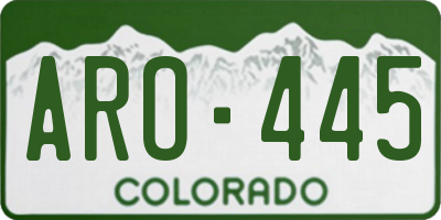 CO license plate ARO445