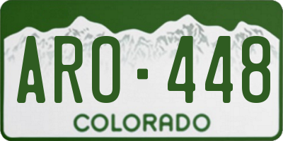 CO license plate ARO448