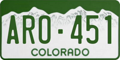 CO license plate ARO451