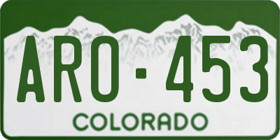 CO license plate ARO453