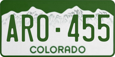 CO license plate ARO455