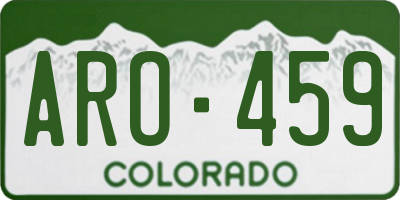 CO license plate ARO459