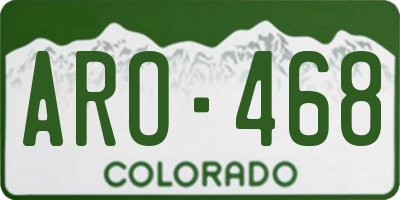 CO license plate ARO468
