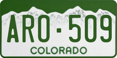 CO license plate ARO509