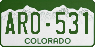 CO license plate ARO531