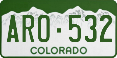 CO license plate ARO532