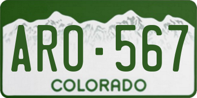 CO license plate ARO567