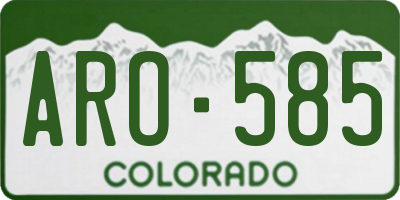 CO license plate ARO585