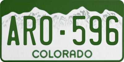 CO license plate ARO596
