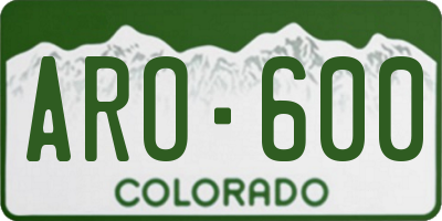 CO license plate ARO600